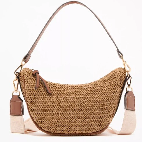 Bolso bandolera efecto natural doble asa


