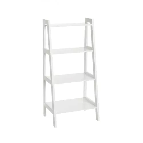 LOLAhome - Estantería Escalera de 4 estantes de Madera MDF nórdica Blanca, de 43x31x90 cm