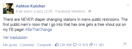 Ashton Kutcher Cambiadores Panales
