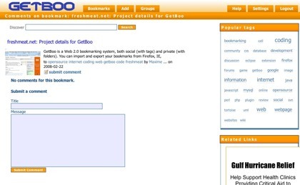 GetBoo, marcador social estandar de código abierto