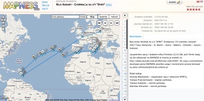 Publicar la ruta del viaje con Mapness
