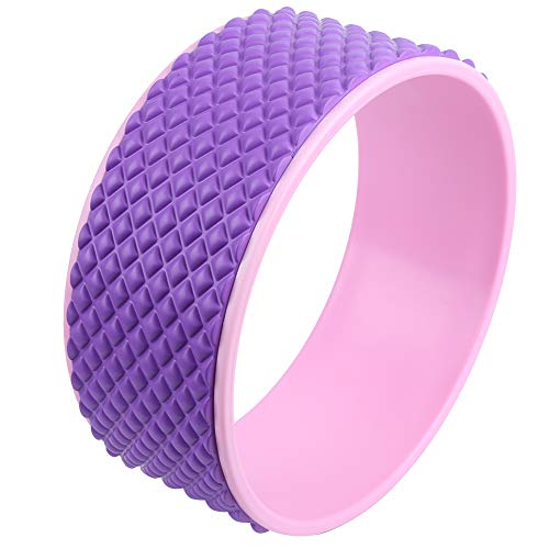 Rueda de Yoga Deportiva, Rodillo de Yoga, Masaje para el Dolor de Espalda, Rodillo de Yoga para Estirar la Flexión hacia Atrás, Rodillo de Ejercicios de Espalda Rosa, Rueda