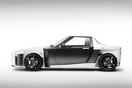 ROding Roadster, lateral, plata, llantas negro lacado