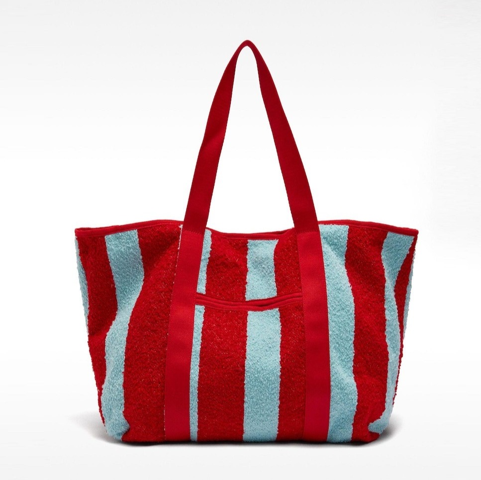 Parfois
Bolso de hombro estilo shopper con cierre imantado y estampado de rayas
