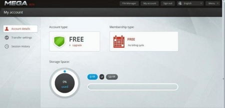 Según una primera imagen de Mega, las cuentas gratuitas podrían ofrecer hasta 50 GB