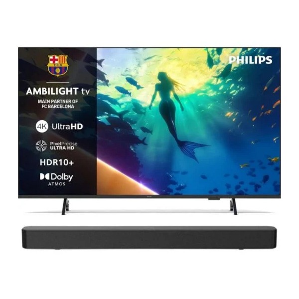 Philips Ambilight TV 55Pus8010 4K UHD LED 55" Dolby Atmos Titan OS + Tab4000 Sound bar
