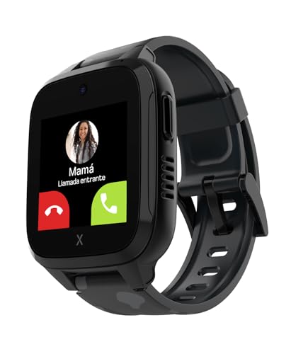 XPLORA XGO 3 - Teléfono Reloj 4G para niños (con SIM) - Llamadas, Mensajes, Modo Colegio, SOS, GPS, Cámara y Podómetro - Incluye 3 Meses de suscripción Gratuita (Negro)