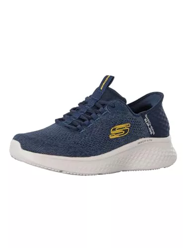 Skechers Skechers Lite Pro Primebase - Zapatillas Deportivas para Hombre, Malla Azul Marino con Ribete Amarillo, 47.5 EU
