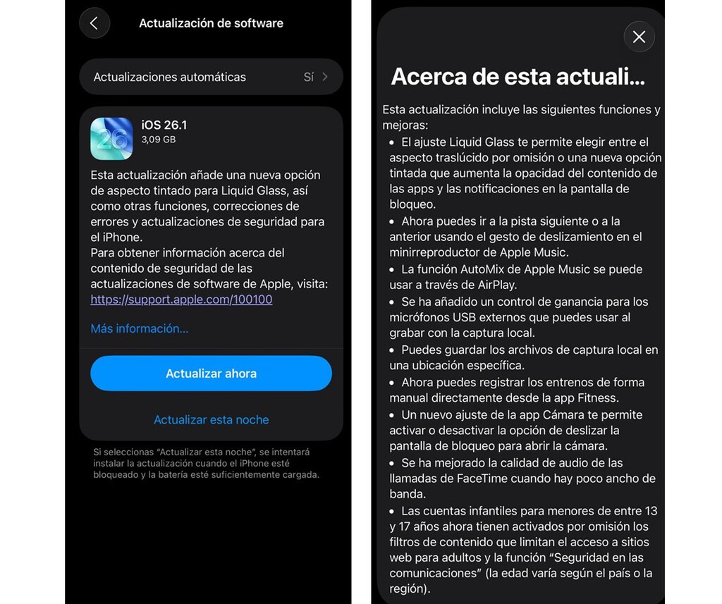 iOS 26.1 ya está aquí. Y soluciona la gran queja de los usuarios