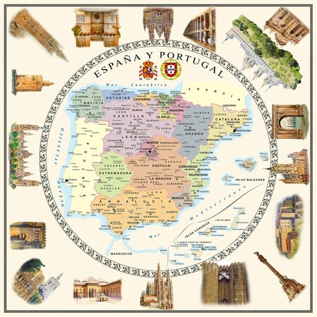 Hule con el mapa de España