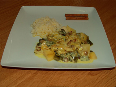 Judías verdes con salsa de yogur sin lactosa al estilo oriental. Receta
