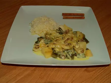 Judías verdes con salsa de yogur sin lactosa al estilo oriental. Receta