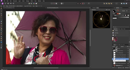 control de contraste en affinity photo