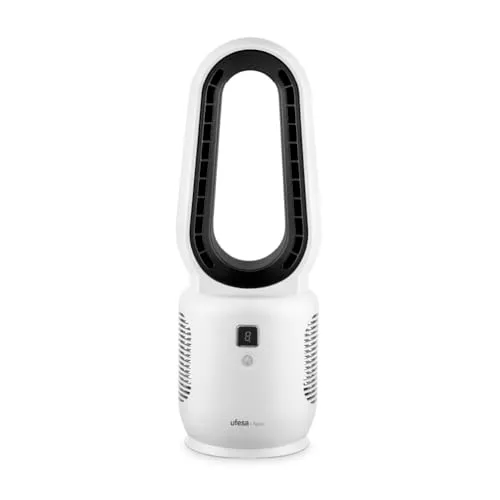 Ufesa Ventilador de Sobremesa Sin Aspas Nara, Recargable, 10W, USB-C, 3 Velocidades