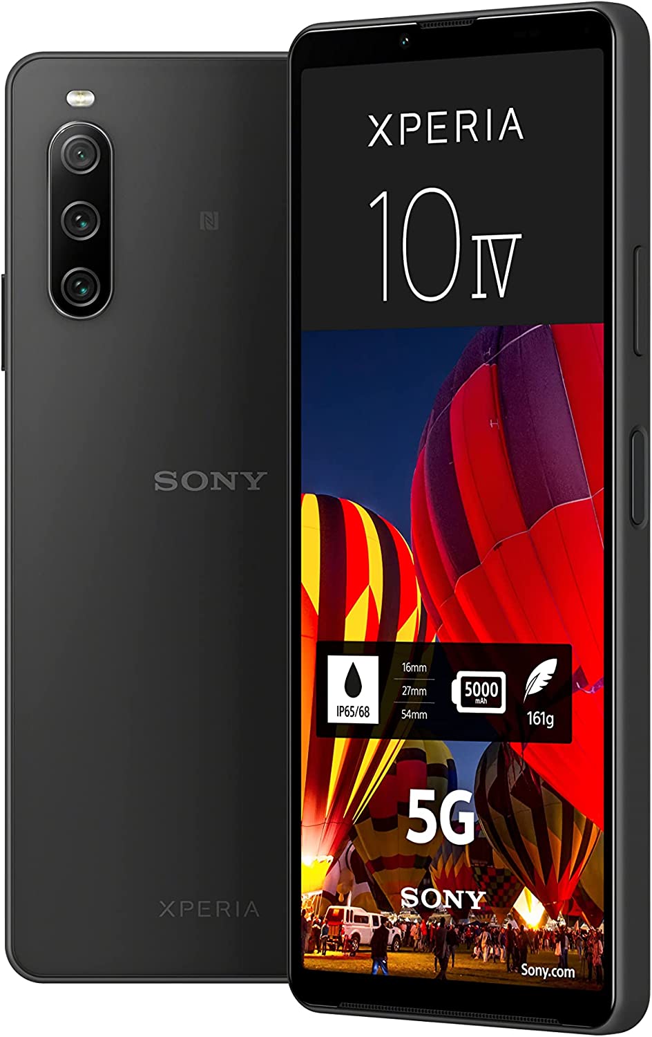 Sony Xperia 10 IV Smartphone Pantalla OLED de 21:9 y 6 Pulgadas, cámara de Triple Lente, Jack Auriculares de 3.5 mm, 161 g, Libre de SIM, 6 GB RAM, 128 GB de Almacenamiento, Doble SIM híbrida, Negro
