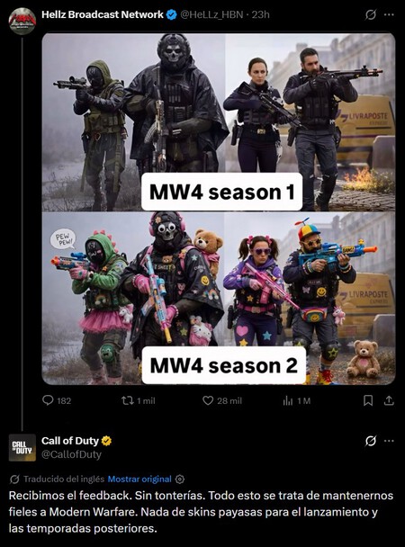 Call of Duty no volverá a repetir el error que ha cometido con otros juegos. Modern Warfare 4 no será un carnaval de memes con skins ridículas