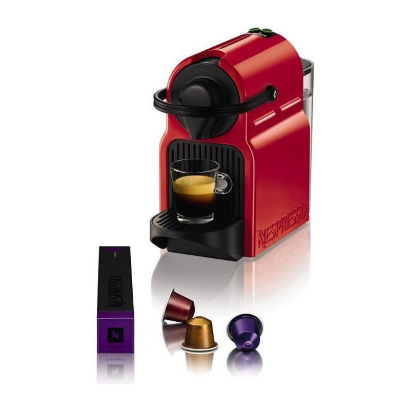 Nespresso Krups Inissia XN1005 - Cafetera monodosis de cápsulas 19 bares, apagado automático, color rojo