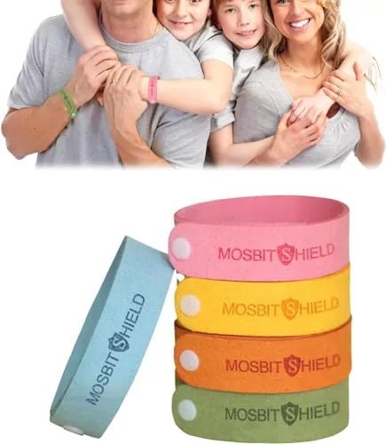 Pulsera Antimosquitos,Pulseras Repelentes para Mosquitos,Natural Mosquito Insectos para Niños, Adultos, Hombres y Mujeres Interior y Exterior,5 Piezas,2024