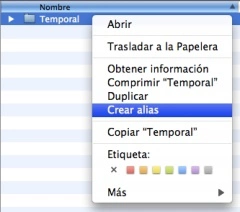 crecion de alias de archivos o carpetas