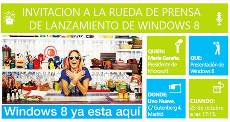 25 de Octubre, rueda de prensa y evento en Madrid por el lanzamiento de Windows 8