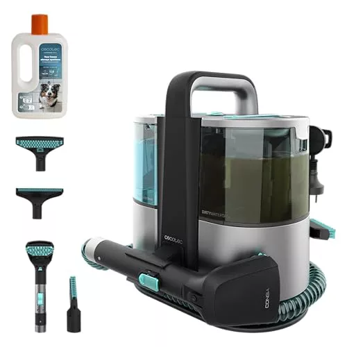 Cecotec Limpiador Aspirador de Tapicerías y Alfombras con Cable Conga 4000 Carpet&Spot Clean XL Neo. 600W, 14kPa, 2 Depósitos: Agua Limpia y Sucia, Pulverizador, Accesorio Ventanas y 3 Boquillas