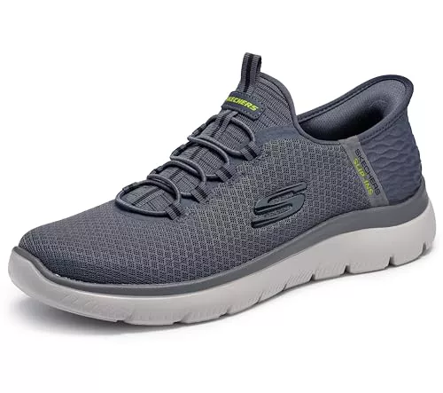 Skechers Summits High Range, Zapatillas Hombre, Charcoal Mesh Trim, 43 EU