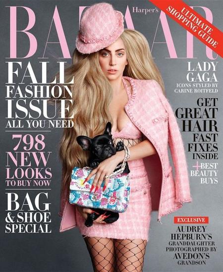 Lady Gaga, bien de cejas para la revista Harper's Bazaar