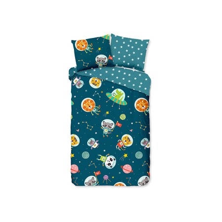Juego De Cama Infantil Animales Astronautas Azul Marino Hogar Ys592 1 Zc1