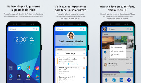 Microsoft Launcher llega a Android, el nuevo lanzador de aplicaciones que vincula tu móvil con Windows 10