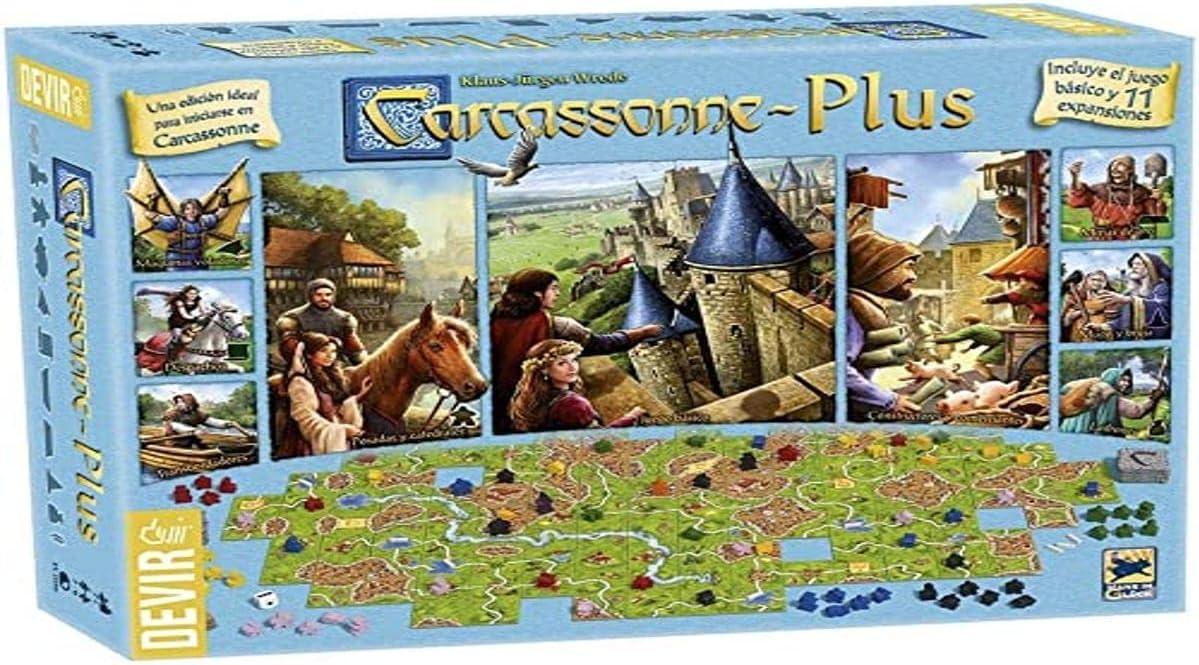 Carcassonne Plus, Juego de Mesa Completo + 11 Expansiones