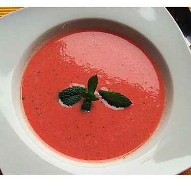 Sopa fría de sandía. Receta
