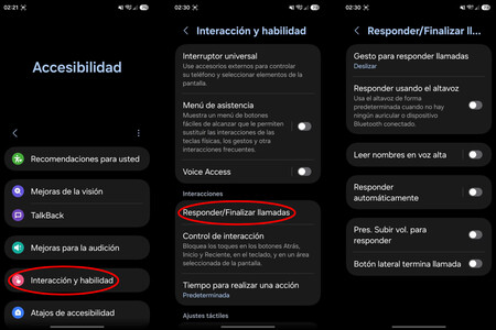 Galaxy Accesibilidad Llamadas