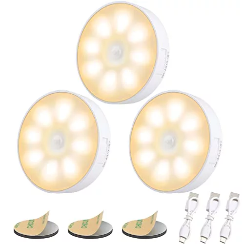 Electight Luz Nocturna LED Recargable por USB [3 Packs]