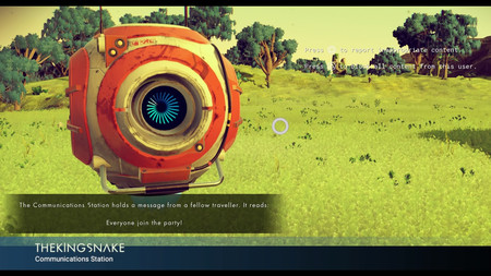 Encuentros en la segunda fase: en No Man's Sky ya están apareciendo los primeros mensajes de usuarios
