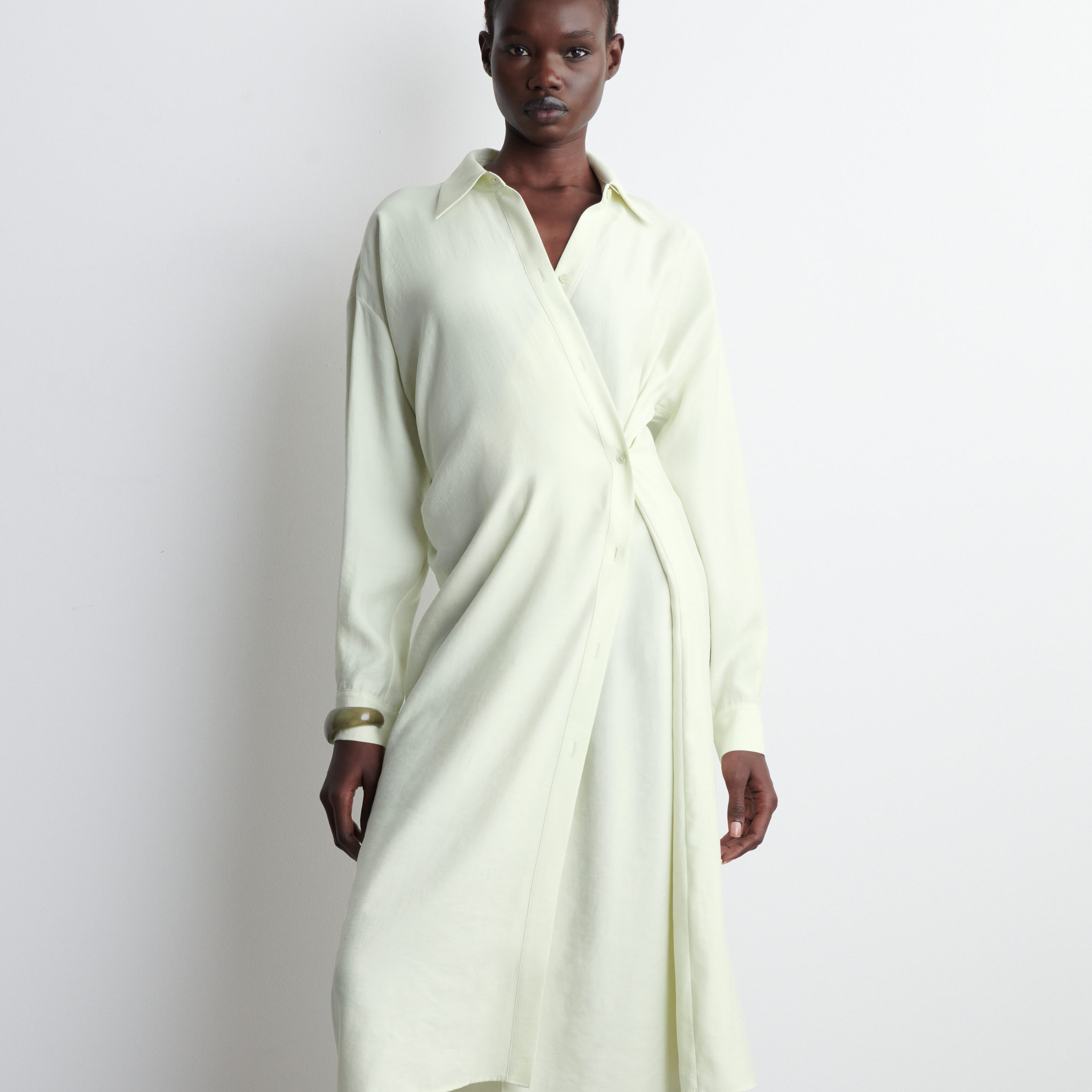 VESTIDO CAMISERO MIDI CRUZADO