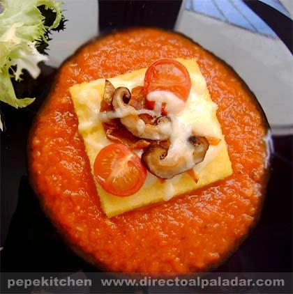 Polenta al horno con setas y tomate seco. Receta