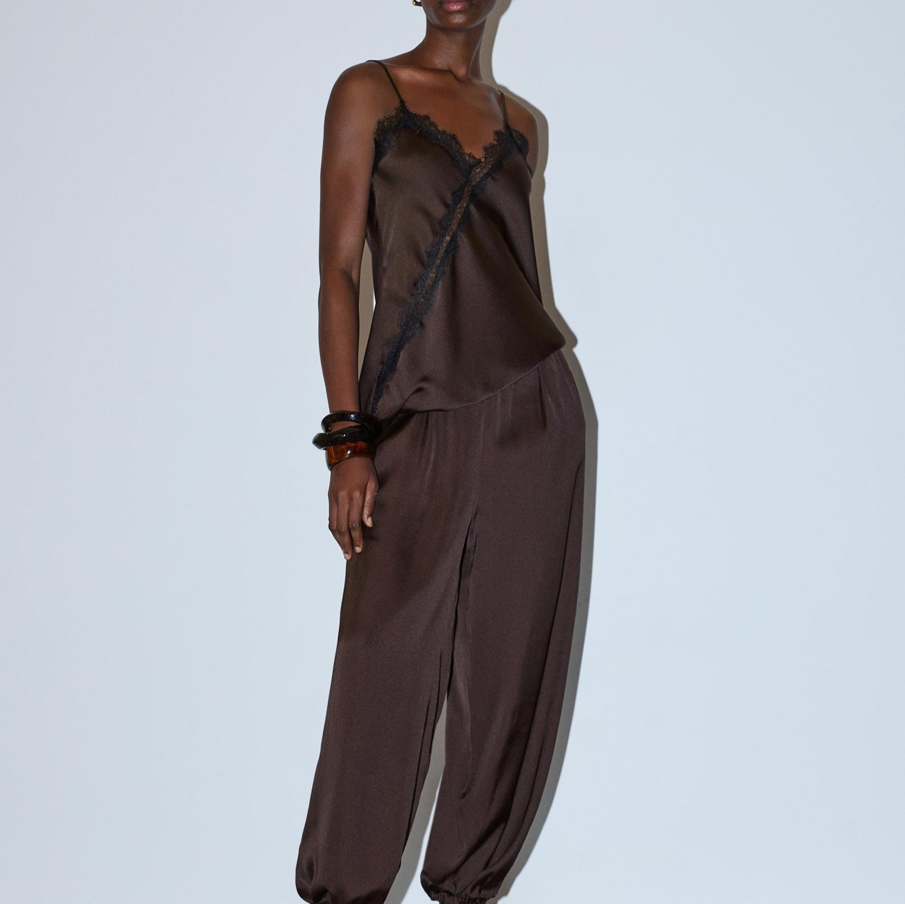 Pantalón bombacho satinado