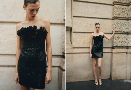 vestido negro de fiesta de Mango