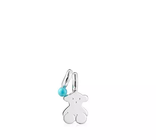 TOUS Pack de Colgantes de Plata de Primera Ley para Mujer con Motivo de Oso y Howlita tratada de 0,85cm, No incluye Cadena, Clásico y Elegante, Colección Sweet Dolls