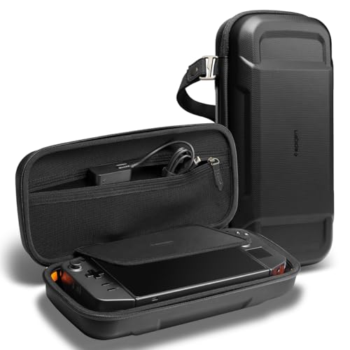 Spigen Funda Rugged Armor Pro Compatible con Lenovo Legion Go Funda rígida Bolsa de Viaje con Bolsillos - Negro