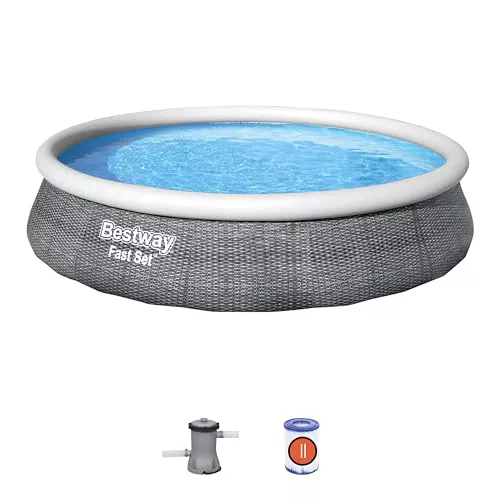 BESTWAY 57376 - Piscina Desmontable Fast Set Rattan 396x84 cm