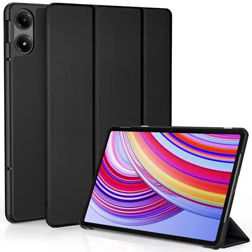 EasyAcc Funda Compatible con Redmi Pad Pro/Poco Pad 12.1", Funda Trasera Transparente Ultrafina,Negro