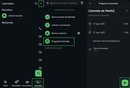 Programar Llamada Whatsapp