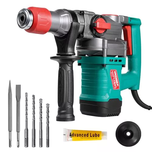 HYCHIKA Martillo Perforador, Martillo Demoledor con Embrague de Seguridad, Taladro Percutor con Cable CA para hormigón, Martillo Percutor Electrico