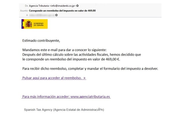 La Agencia Tributaria no te va a mandar un mail para devolverte 469 ...