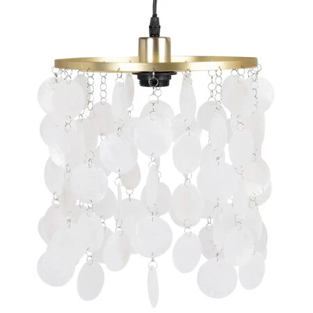 Lampara De Techo Con Lagrimas De Nacar Color Crudo Y Metal Dorado 1000 10 5 223373 1