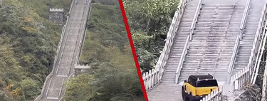 Iba a ser épico y terminó en fail: un SUV eléctrico chino quiso copiar la subida de las escaleras más largas del mundo. Se la pegó