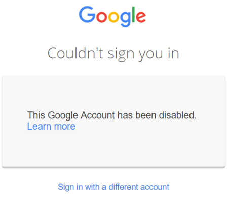 Google cuenta suspendida