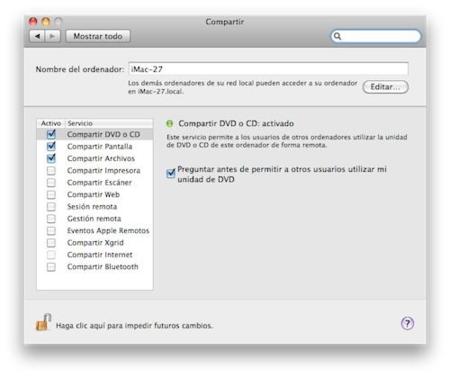 Explicación de todas las opciones de "Compartir" dentro de las Preferencias del Sistema