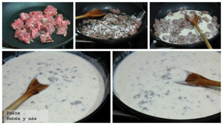 Pure En Crema Leche Carne Picada Para Bebes Carne Pasos